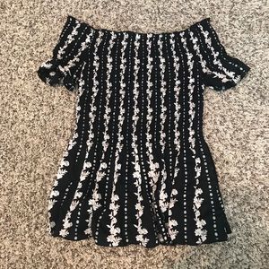 off the shoulder flowery blouse